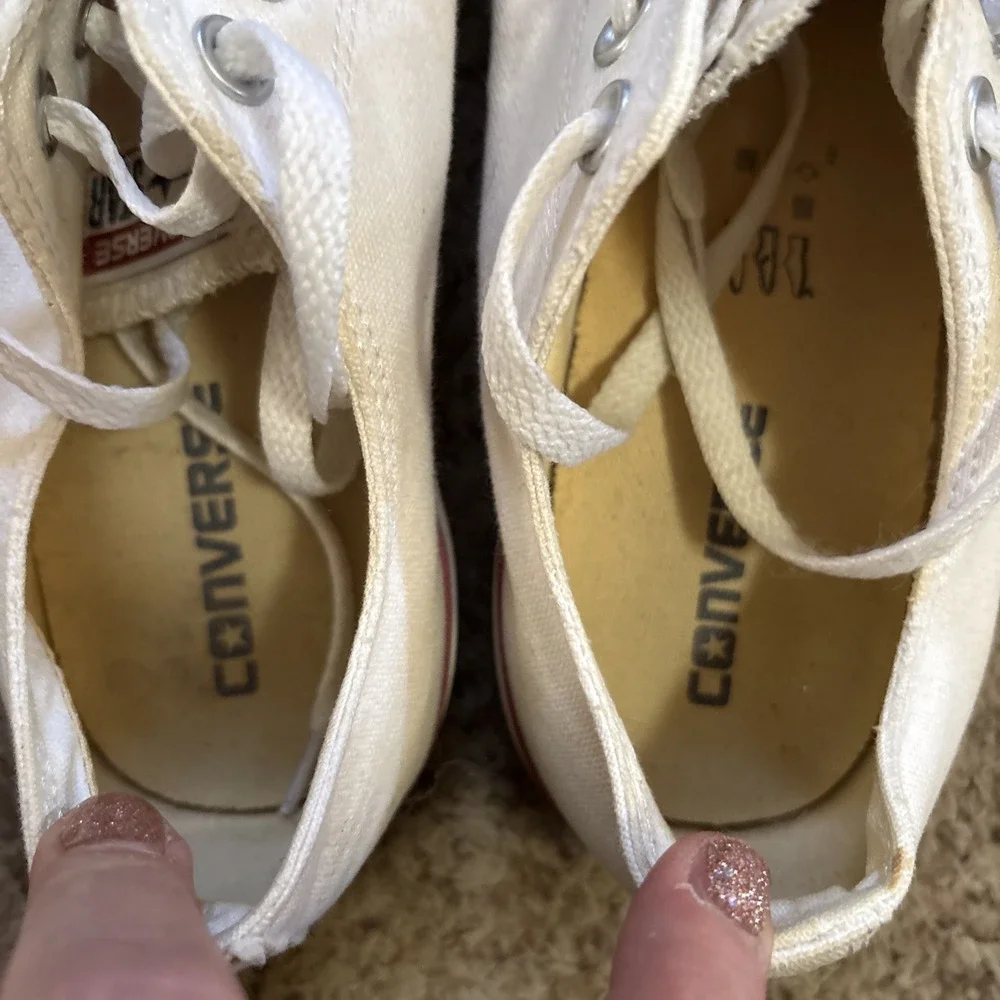 Converse Sneakers Tennis Shoes Men's 10 Women's 12 M7652 White Red - Picture 5 of 8